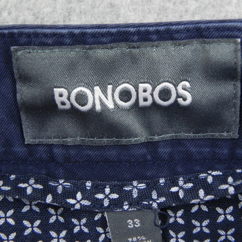 Bonobos Chino Shorts Mens 33 Navy Blue Stretch 9 Inseam Casual Cotton Shorts